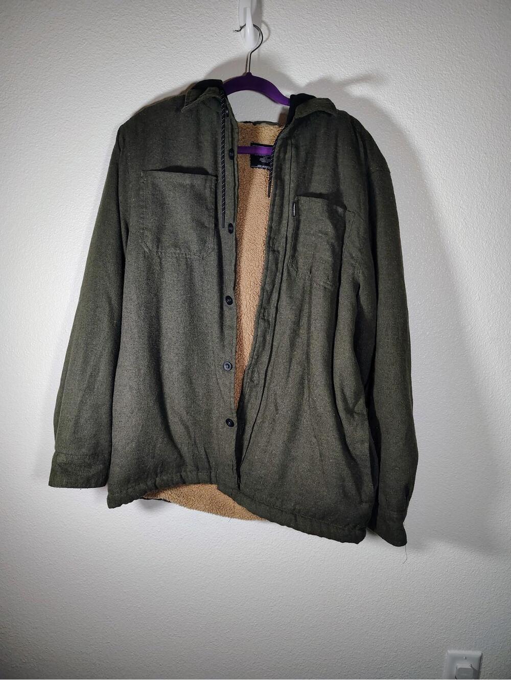 Men's Tony Hawk Jacket Sz L Forrest Green Warm Skater Hooded